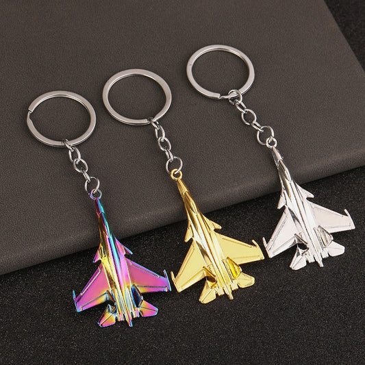 Military Fighter Jet Metal Keychain
